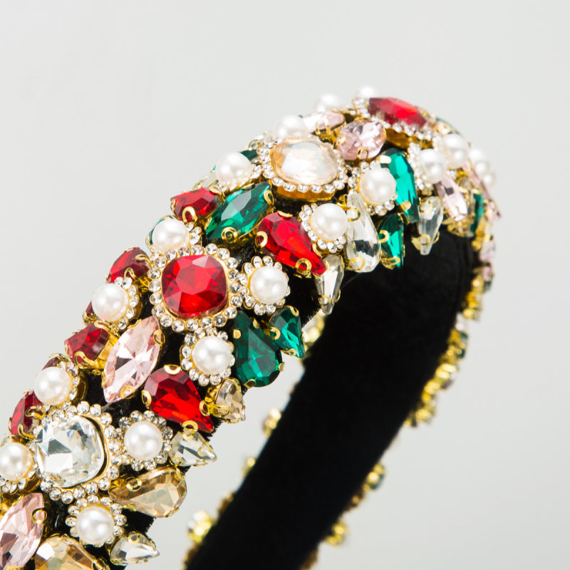 Europietiškos ir amerikietiškos retro stiliaus aksominės plaukų lankeliai, moteriški baroko stiliaus deimantiniai perlai, plataus krašto galvos juosta, „Super Flash“ kamuoliukai, plaukų aksesuarai