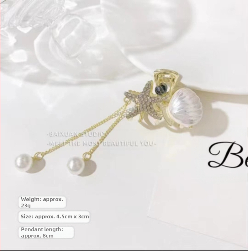 Tengeri csillag kagyló kapaszkodó női új, niche hátsó fejű, kis kapaszkodó elegáns haj cápakapocs hajtű fejdísz