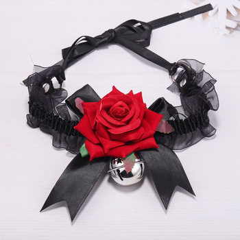Határokon átnyúló új nyakkiegészítők Cos Red Rose Choker kiváló minőségű nyaklánc gallér nyaklánc nőknek