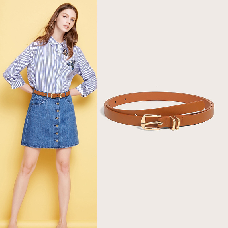 Női kis öv, divatos, egyszerű, sokoldalú, díszes farmeröv, ruha, farmerszoknya, fekete diáköv