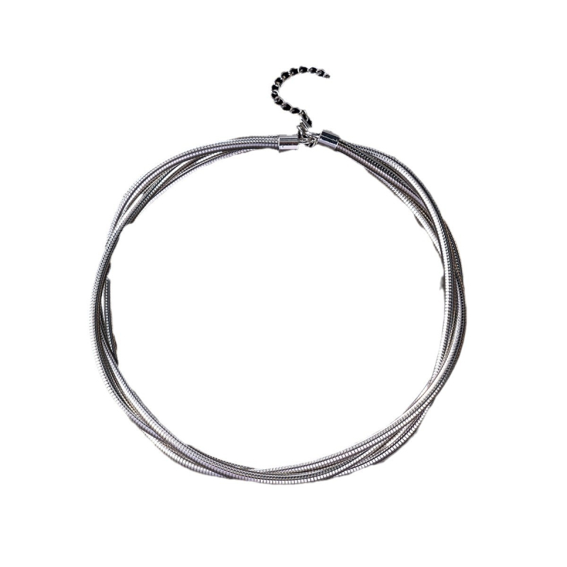 „Amazon“ karšto išpardavimo europietiškas ir amerikietiškas perdėtas karoliai, personalizuoti gyvatės kaulo daugiasluoksniai trijų eilučių sagties pankroko metaliniai karoliai