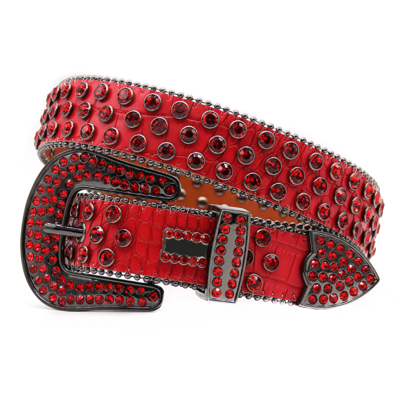 Határokon átnyúló öv férfi és női személyiség hip-hop punk stílusú berakásos, teljes gyémánttal díszített, európai és amerikai új divatos Joker öv nagykereskedelemben