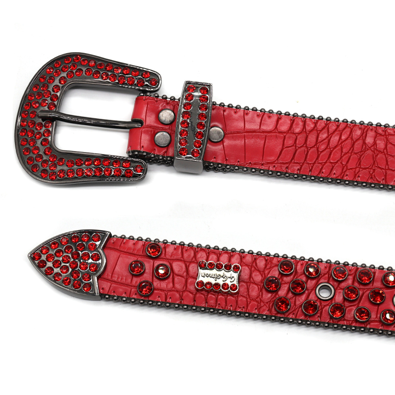 Határokon átnyúló öv férfi és női személyiség hip-hop punk stílusú berakásos, teljes gyémánttal díszített, európai és amerikai új divatos Joker öv nagykereskedelemben