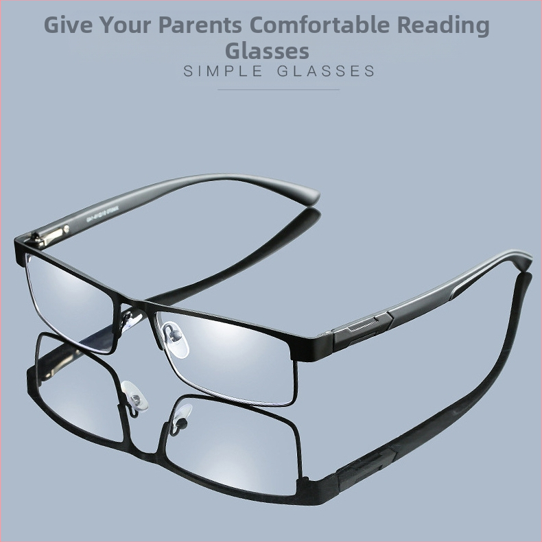 Нови очила за четене с анти-синя светлина, пълноформатни очила за възрастни хора, метални очила за четене, изящни очила за възрастни хора 070