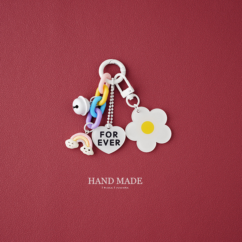 Aranyos kreatív akril virágos kulcstartó női táska medál hátizsák autó medál gyönyörű autó medál