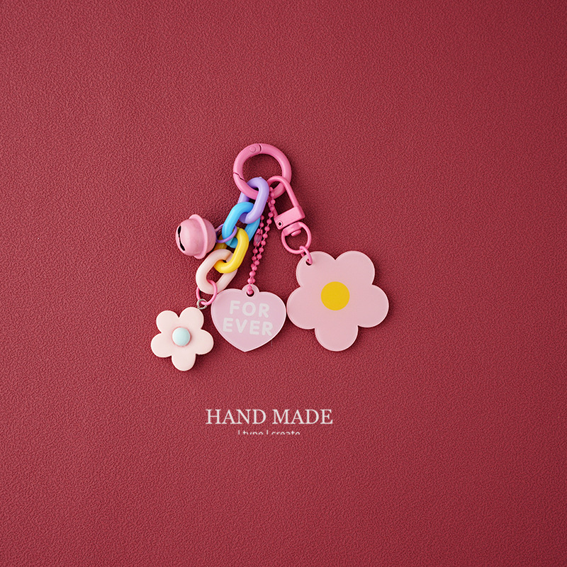 Aranyos kreatív akril virágos kulcstartó női táska medál hátizsák autó medál gyönyörű autó medál