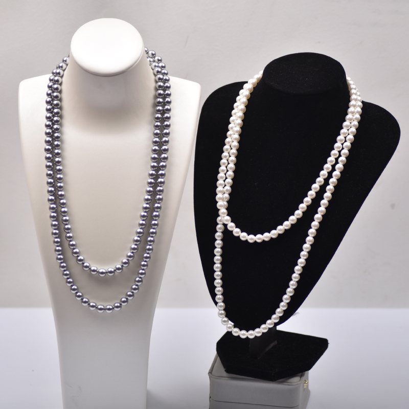 Új Hepburn stílusú hosszú, többrétegű pulóverlánc, francia utánzatú kagylógyöngy dopamin kiegészítőkkel, cheongsam gyöngyös nyaklánc