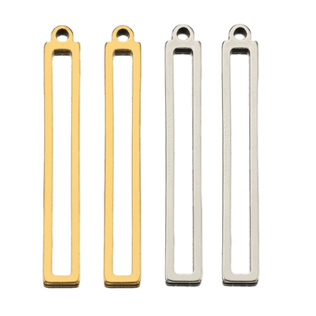 10 τεμάχια από ανοξείδωτο ατσάλι τετράγωνο γεωμετρικό κρεμαστό κόσμημα βραχιόλι κολιέ σκουλαρίκια αξεσουάρ κοσμημάτων DIY ορθογώνιο πλαίσιο χονδρικής