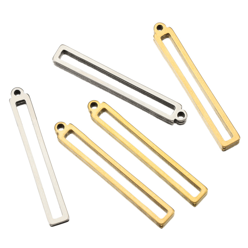 10 darab rozsdamentes acél négyzet alakú geometrikus medál karkötő nyaklánc fülbevaló barkács ékszer kiegészítők téglalap alakú keret nagykereskedelem