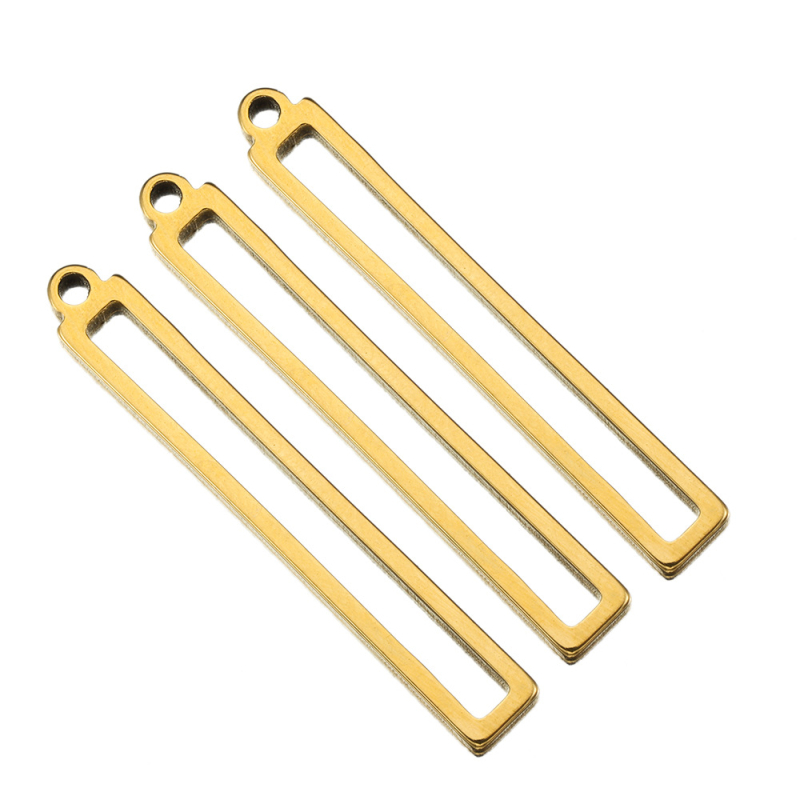 10 darab rozsdamentes acél négyzet alakú geometrikus medál karkötő nyaklánc fülbevaló barkács ékszer kiegészítők téglalap alakú keret nagykereskedelem