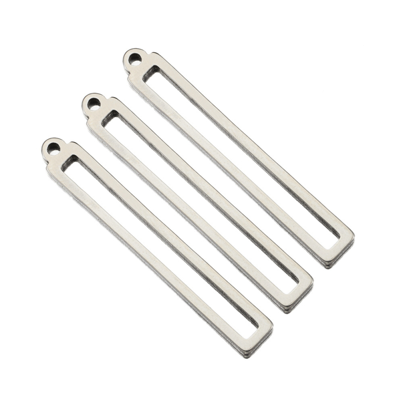 10 darab rozsdamentes acél négyzet alakú geometrikus medál karkötő nyaklánc fülbevaló barkács ékszer kiegészítők téglalap alakú keret nagykereskedelem