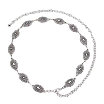 vintage etnikai stílusú faragott ősi ezüst lánc vintage fém deréklánc Spice Girl ruha nadrág dekoratív öv