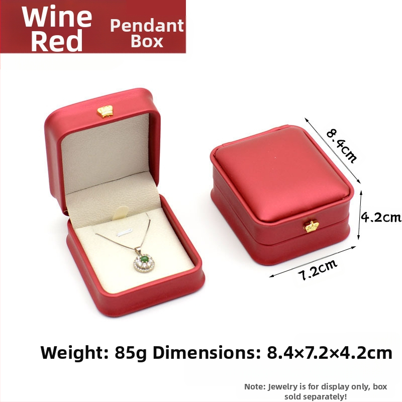 Kruna Pu prsten ogrlica privjesak narukvica kutija za nakit lagana luksuzna kožna poklon kutija za nakit u struku