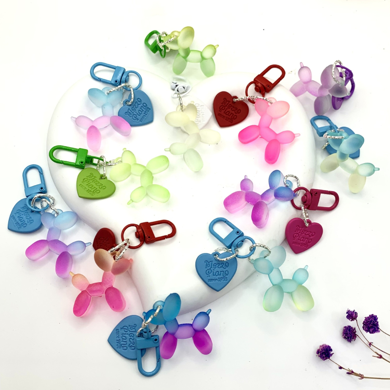 Bleo kutyás kulcstartó szett, színes, Bleo kutyás kulcstartó - akril, mobiltelefon táskába és autó dekorációhoz