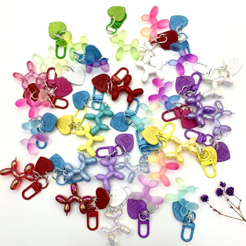 Bleo kutyás kulcstartó szett, színes, Bleo kutyás kulcstartó - akril, mobiltelefon táskába és autó dekorációhoz