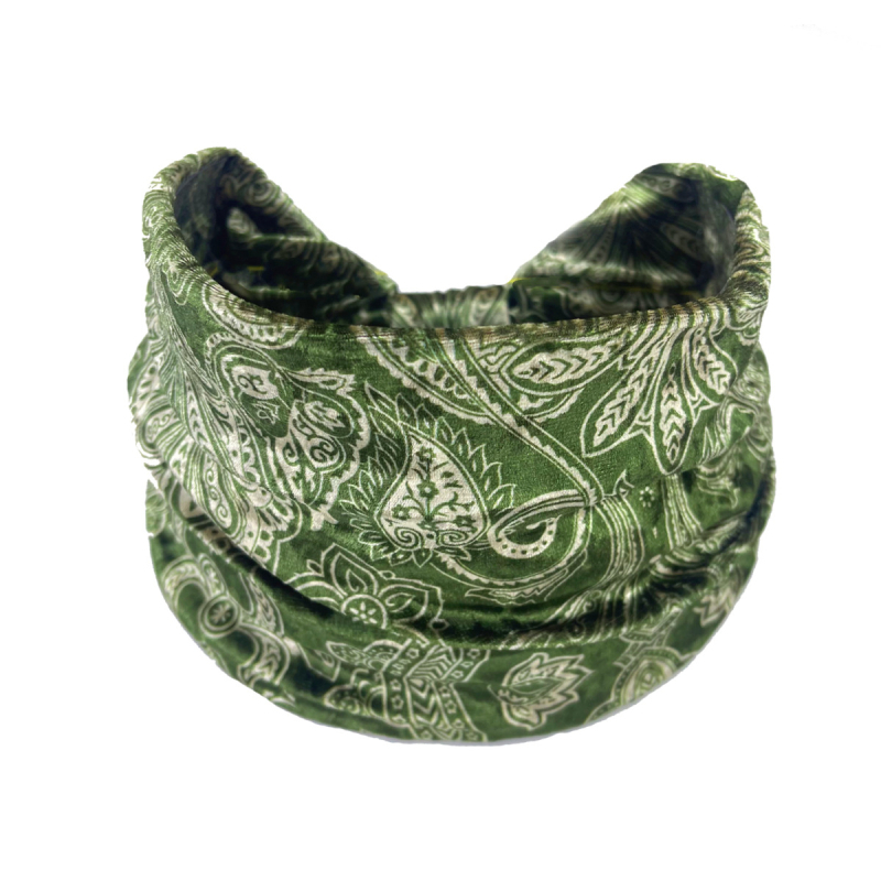 Eșarfă largă de catifea elastică cu imprimeu Amazon pentru păr cu flori de caju, îngroșată, în Europa și Statele Unite, pentru toamnă și iarnă