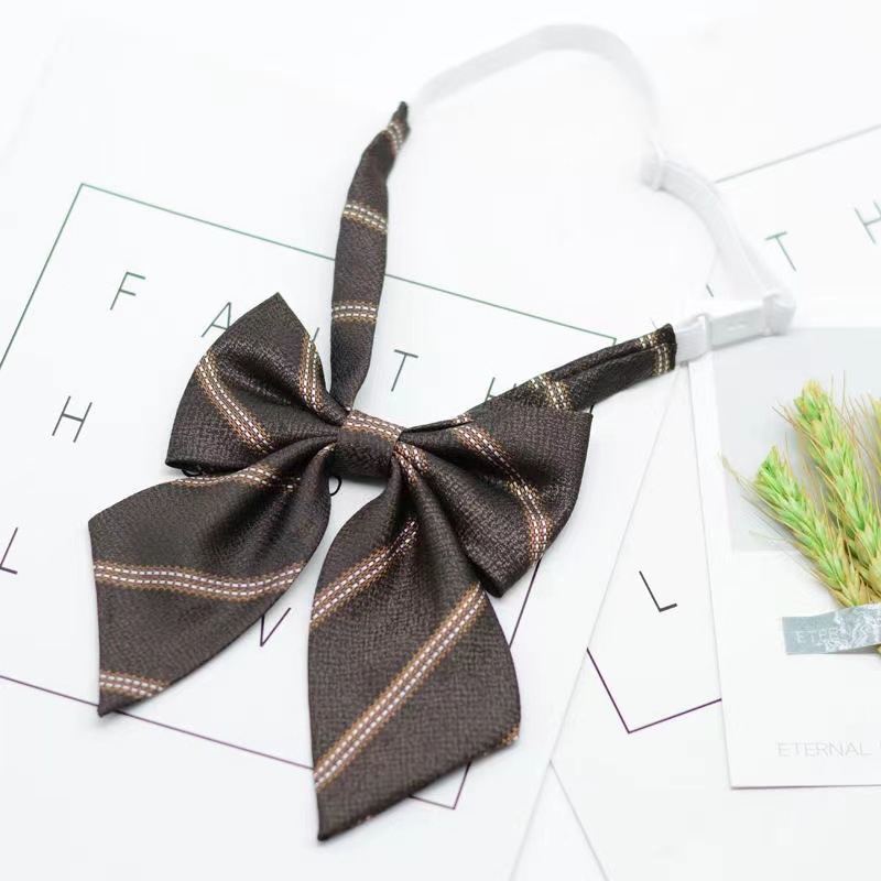 Kávé csíkos jk nyakkendő női Barbie néni festőlány japán egyetemi stílusú ingyenes csokornyakkendő nyomtatott barna nyakkendő