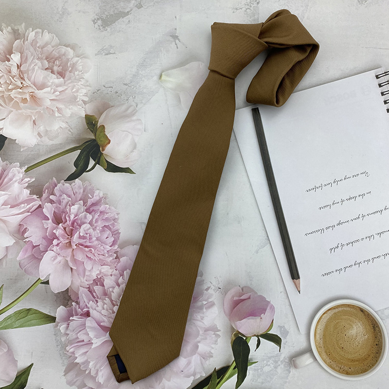 Kávé csíkos jk nyakkendő női Barbie néni festőlány japán egyetemi stílusú ingyenes csokornyakkendő nyomtatott barna nyakkendő