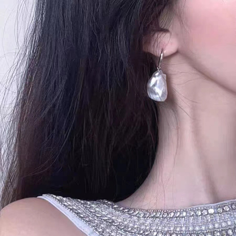 Νέα σειρά μπαρόκ μαργαριταριών 2024, μοντέρνα σκουλαρίκια από ασήμι 925 Temperament, πολυτελή σκουλαρίκια, γυναικεία κοσμήματα