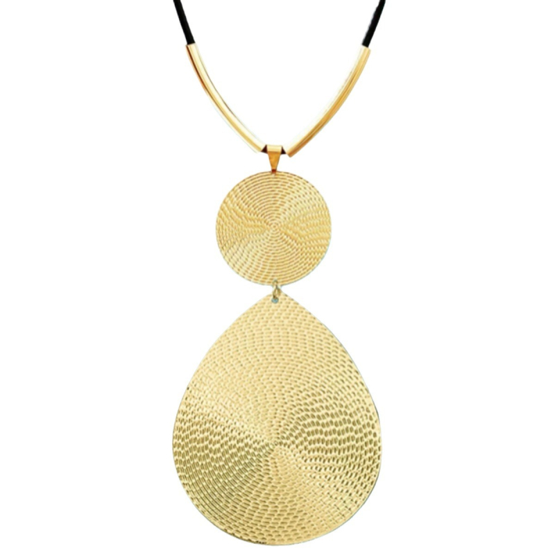 Piliena formas divas apaļas caurules un apaļa dzelzs savienošana ar temperamentu, vienkāršu tekstūru, pārspīlēta melna virves kulona kaklarota