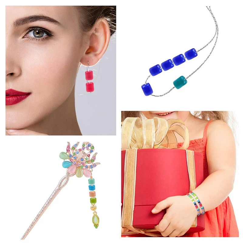 Természetes kőből készült dupla lyukú üveg rizsgyöngy nyaklánc, karkötő TILA gyöngyök DIY négyzet alakú laza gyöngyök kiegészítők anyag