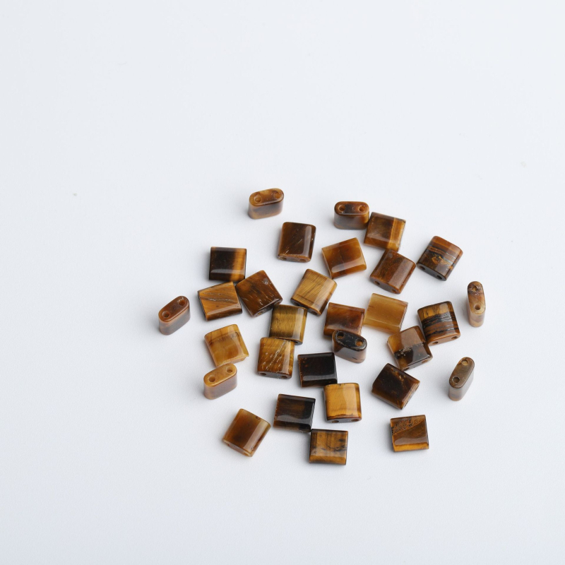 Természetes kőből készült dupla lyukú üveg rizsgyöngy nyaklánc, karkötő TILA gyöngyök DIY négyzet alakú laza gyöngyök kiegészítők anyag