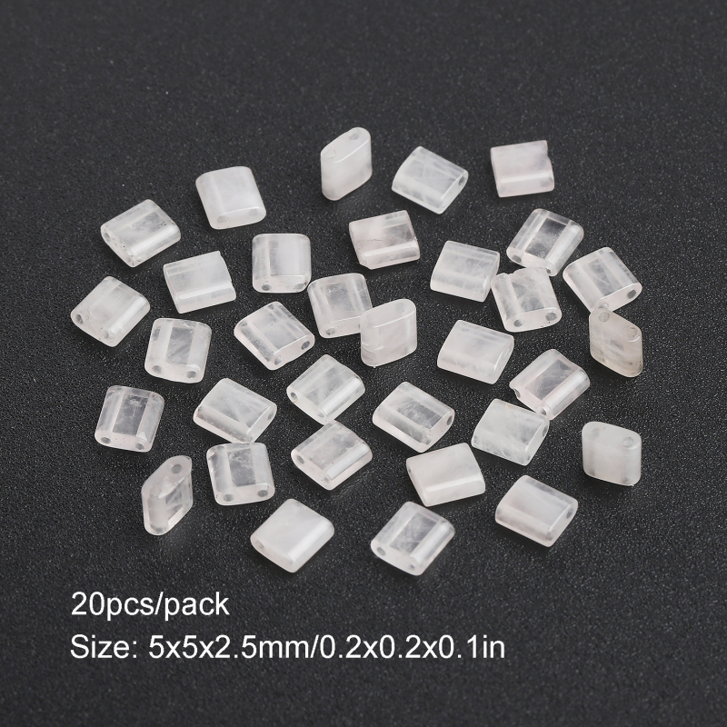 Természetes kőből készült dupla lyukú üveg rizsgyöngy nyaklánc, karkötő TILA gyöngyök DIY négyzet alakú laza gyöngyök kiegészítők anyag