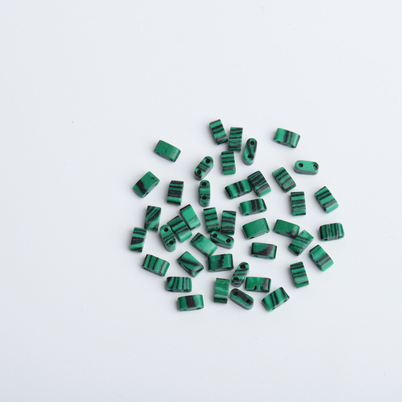 Természetes kőből készült dupla lyukú üveg rizsgyöngy nyaklánc, karkötő TILA gyöngyök DIY négyzet alakú laza gyöngyök kiegészítők anyag