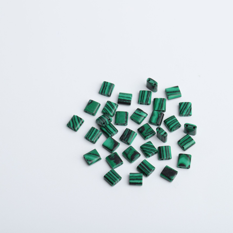 Természetes kőből készült dupla lyukú üveg rizsgyöngy nyaklánc, karkötő TILA gyöngyök DIY négyzet alakú laza gyöngyök kiegészítők anyag