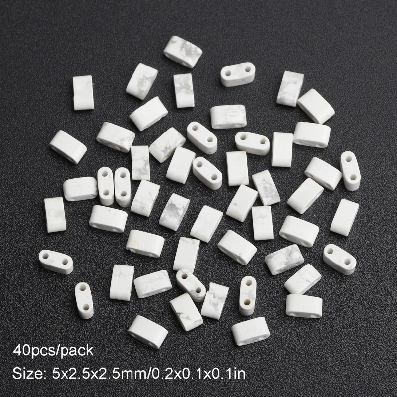 Természetes kőből készült dupla lyukú üveg rizsgyöngy nyaklánc, karkötő TILA gyöngyök DIY négyzet alakú laza gyöngyök kiegészítők anyag