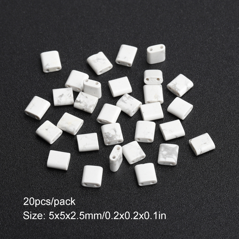 Természetes kőből készült dupla lyukú üveg rizsgyöngy nyaklánc, karkötő TILA gyöngyök DIY négyzet alakú laza gyöngyök kiegészítők anyag