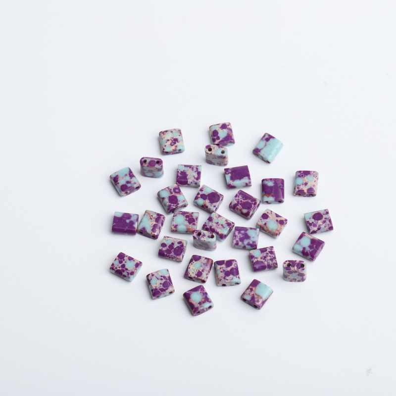 Természetes kőből készült dupla lyukú üveg rizsgyöngy nyaklánc, karkötő TILA gyöngyök DIY négyzet alakú laza gyöngyök kiegészítők anyag