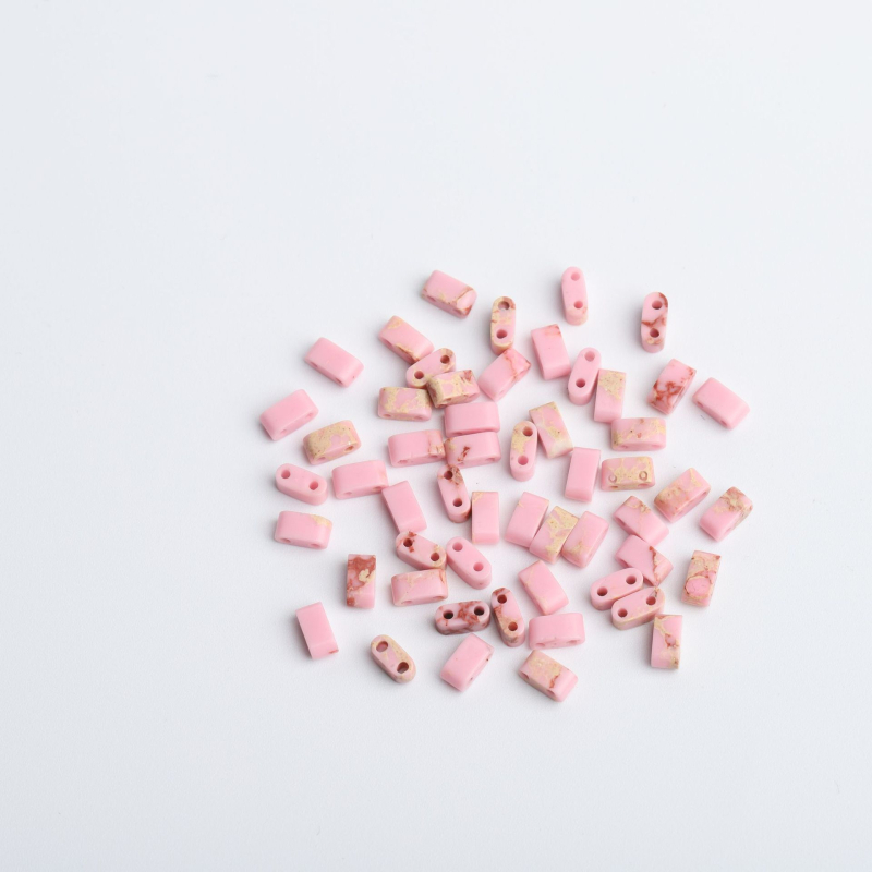 Természetes kőből készült dupla lyukú üveg rizsgyöngy nyaklánc, karkötő TILA gyöngyök DIY négyzet alakú laza gyöngyök kiegészítők anyag