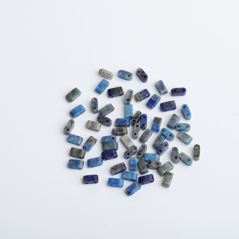 Természetes kőből készült dupla lyukú üveg rizsgyöngy nyaklánc, karkötő TILA gyöngyök DIY négyzet alakú laza gyöngyök kiegészítők anyag