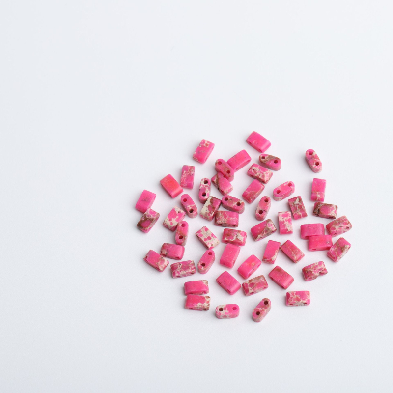 Természetes kőből készült dupla lyukú üveg rizsgyöngy nyaklánc, karkötő TILA gyöngyök DIY négyzet alakú laza gyöngyök kiegészítők anyag