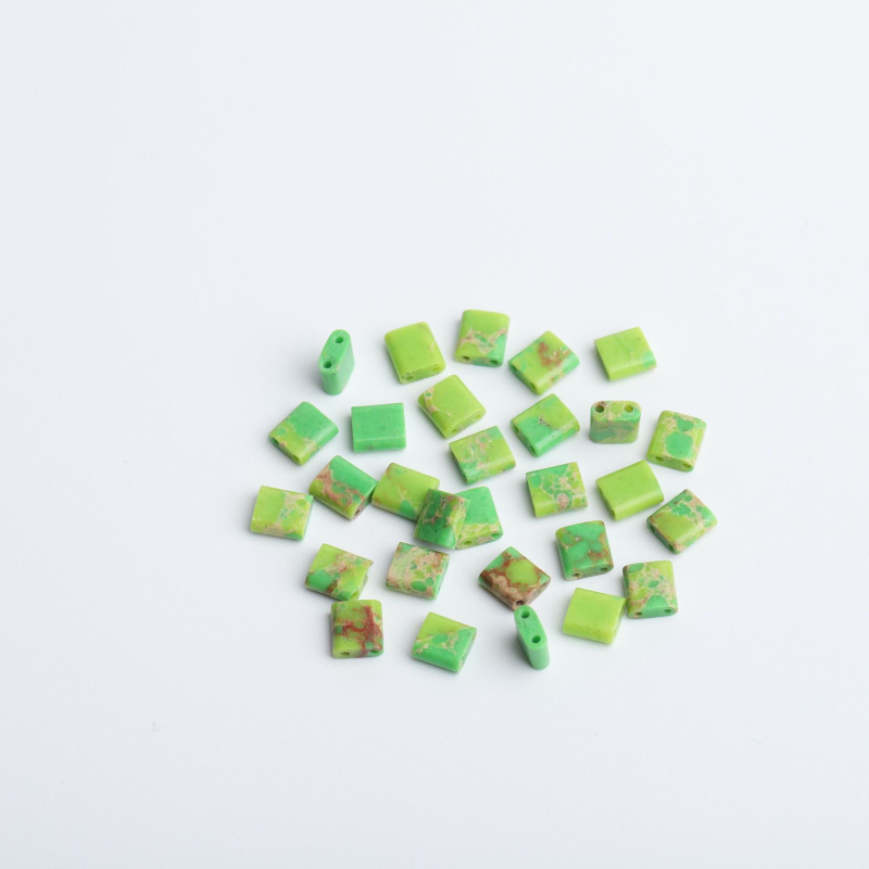 Természetes kőből készült dupla lyukú üveg rizsgyöngy nyaklánc, karkötő TILA gyöngyök DIY négyzet alakú laza gyöngyök kiegészítők anyag