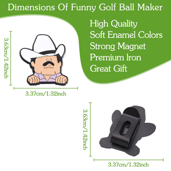 Εξωτερικού εμπορίου νέο δημιουργικό χαρακτήρα κινουμένων σχεδίων σε σχήμα μεταλλικού καπέλου γκολφ σε σχήμα κλιπ προσωπικότητας φορητό μαγνητικό σημάδι θέσης μπάλας