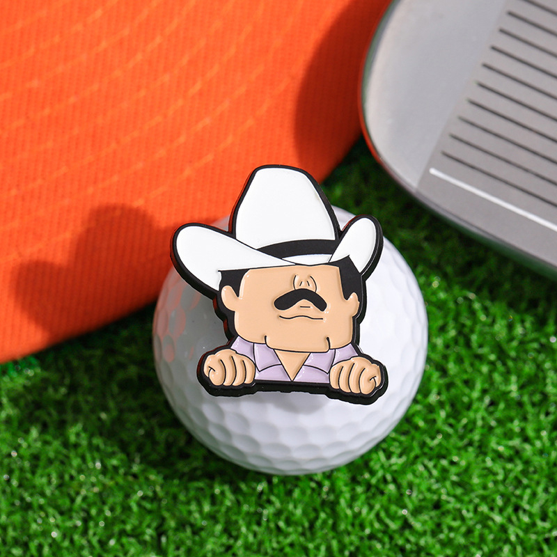 Külkereskedelem új rajzfilm kreatív karakter alakú golf fém sapka klip személyiség hordozható mágneses labda pozíciójelző
