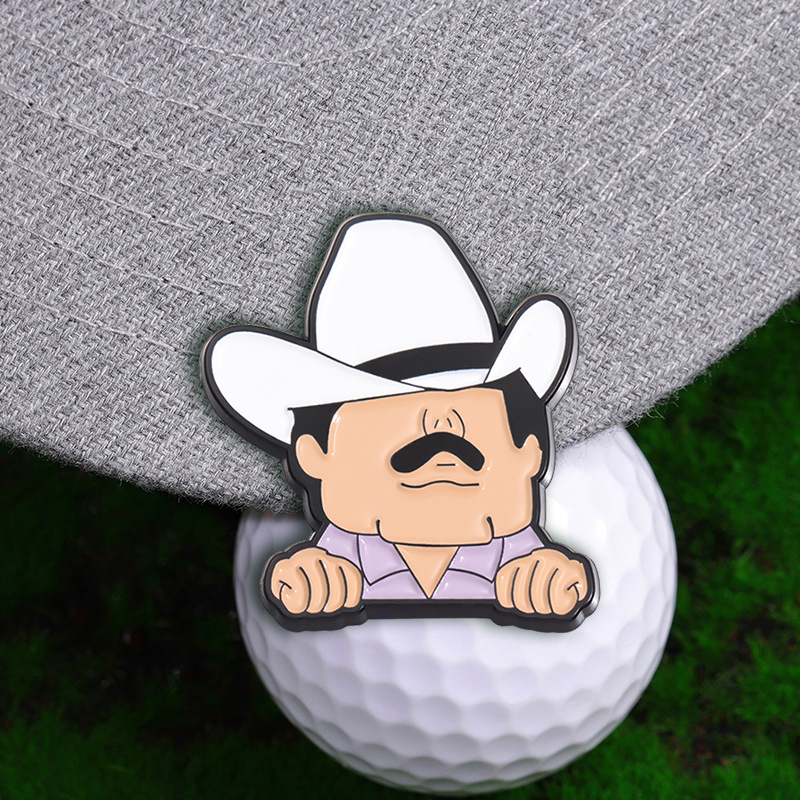 Külkereskedelem új rajzfilm kreatív karakter alakú golf fém sapka klip személyiség hordozható mágneses labda pozíciójelző