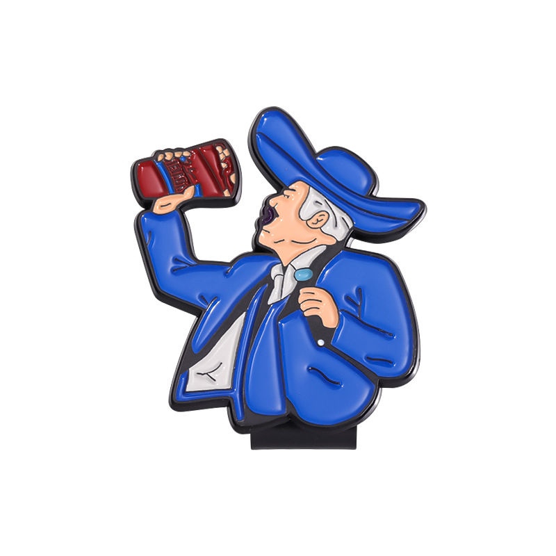 Külkereskedelem új rajzfilm kreatív karakter alakú golf fém sapka klip személyiség hordozható mágneses labda pozíciójelző