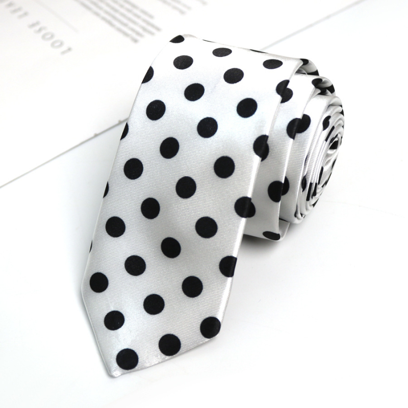 Divatos férfi pamut pólópöttyös alkalmi nyakkendő koreai stílusú pöttyös 6 cm-es nyakkendő fotóstúdió fotózáshoz