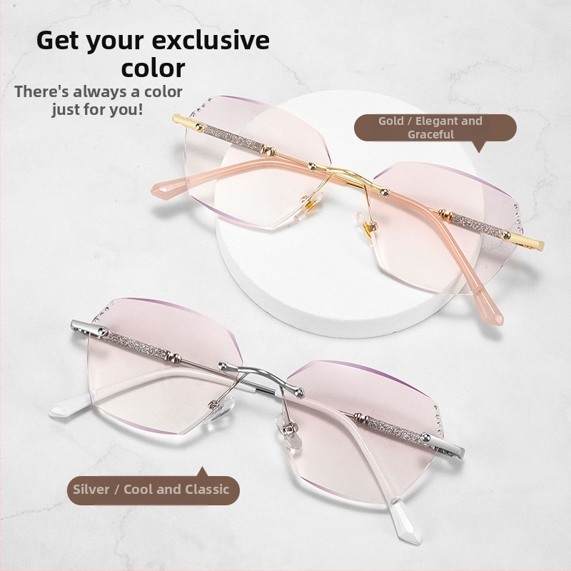 TikTok új gyémánt finom villanású presbyopikus szemüveg női elegáns divatos színátmenetes presbyopikus szemüveg ultrakönnyű anti-kék fény presbyopikus szemüveg