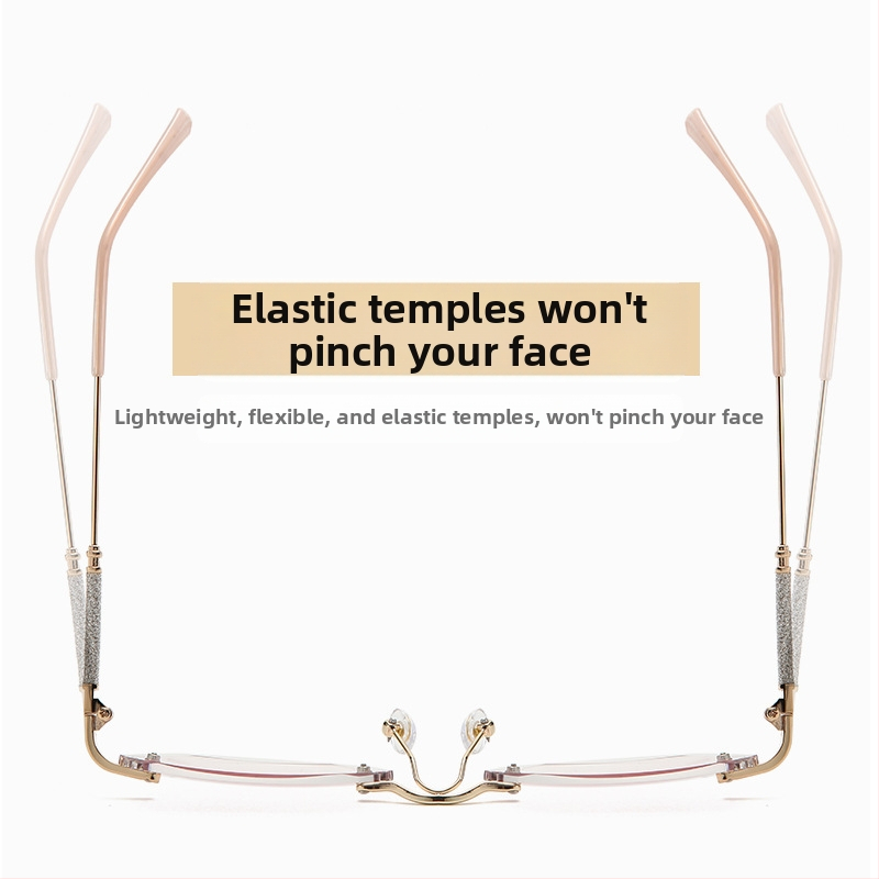 Tiktok нови диамантени фина светкавица пресбиопични очила, дамски елегантни модни градиентни пресбиопични очила, ултра леки пресбиопични очила против синя светлина