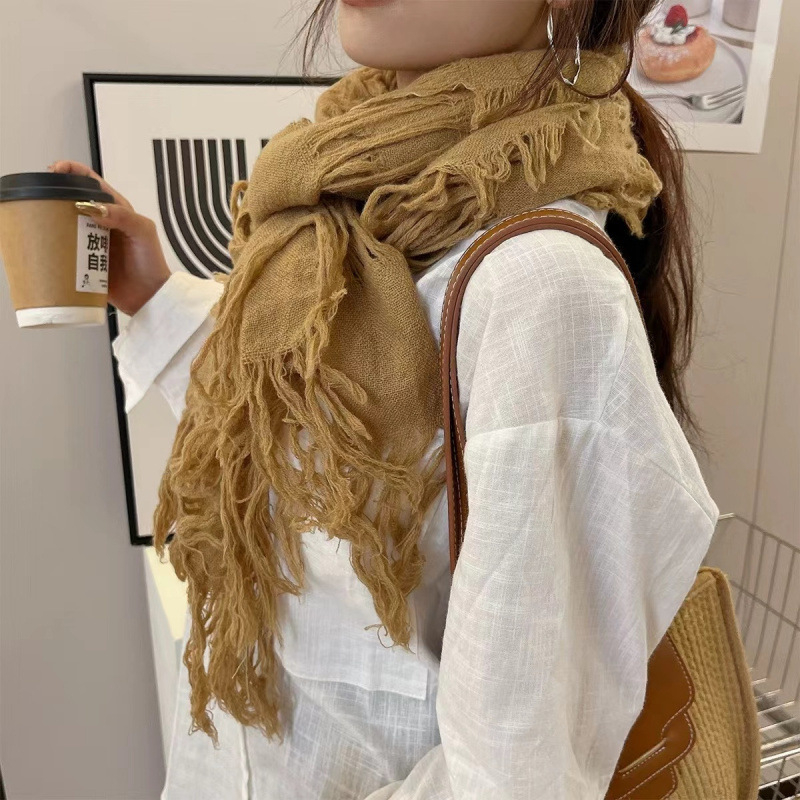 „Wasteland Hole“ šalikas, rudens ir žiemos, korėjietiško stiliaus, studentiškas, vientisos spalvos, vyriškas ir moteriškas ilgas, šiltas šalikas, tinkantis įvairioms rungtynėms.