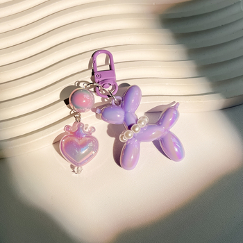 Νέο Crown Love Real Color Macaron Blow Dog Keychain Κρεμαστό Δαχτυλίδι Αξεσουάρ Φοιτητική Τσάντα Κρεμαστό
