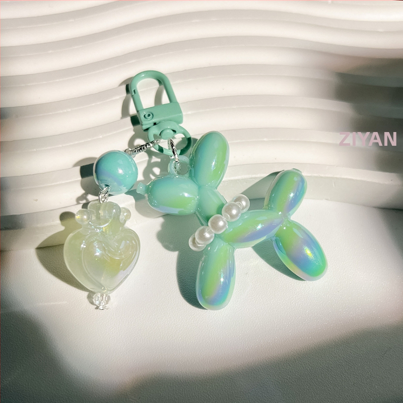 Új Crown Love valódi színű macaron fújós kutya kulcstartó medál gyűrű kiegészítők diáktáska medál