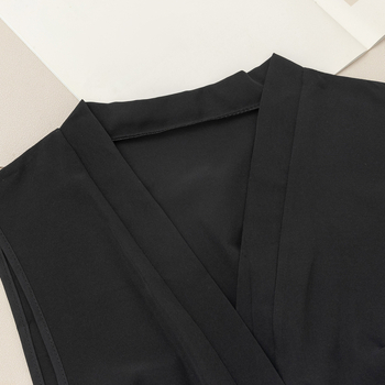 2023 σιφόν βαθύς ψεύτικος γιακάς με V και χαριτωμένο λευκό βαμβακερό πουκάμισο με ψεύτικο γιακά