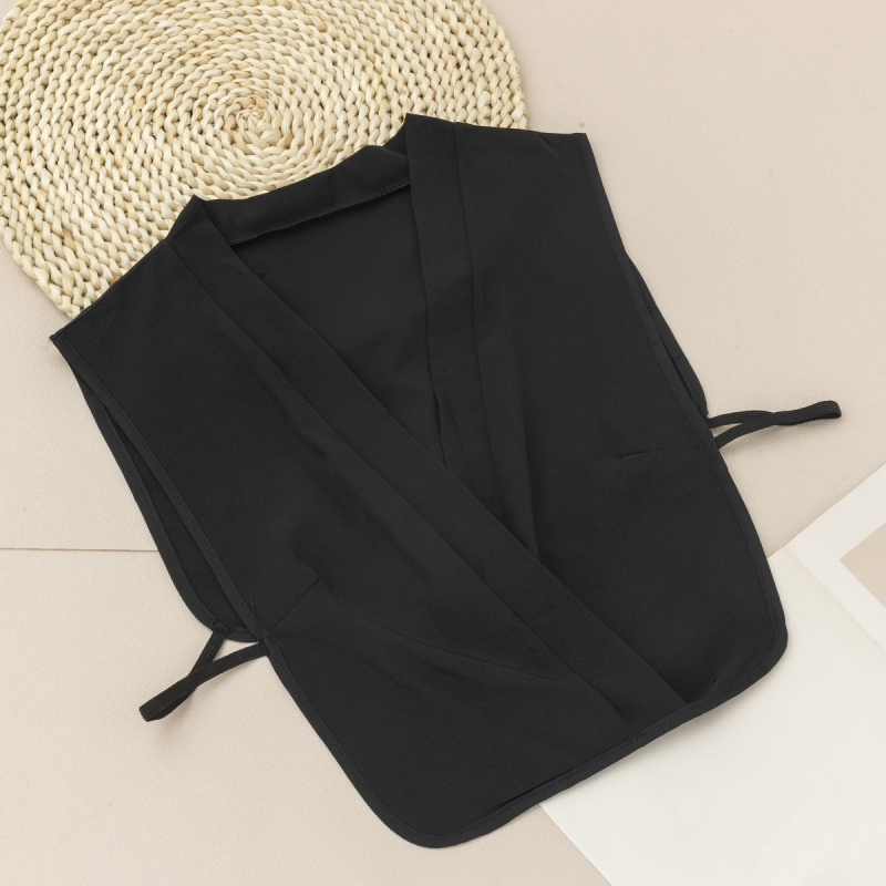 2023-as sifon mély V-nyakú, hamisgalléros, csinos fehér pamuting, hamisgallérral