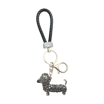 Νέο μπρελόκ για σκύλους dachshund με διαμάντια, διάσημο στο διαδίκτυο, από κράμα αλουμινίου, μπρελόκ για κουτάβια αυτοκινήτου, δημιουργική τσάντα με διακοσμητικό κρεμαστό κόσμημα