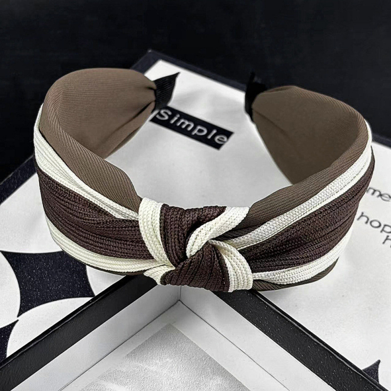 Chanel stílusú széles karimájú hajkarika női őszi és téli fekete-fehér egyszerű, magas fejfedő, retró, kiváló minőségű, minden mérkőzésre alkalmas fejfedő